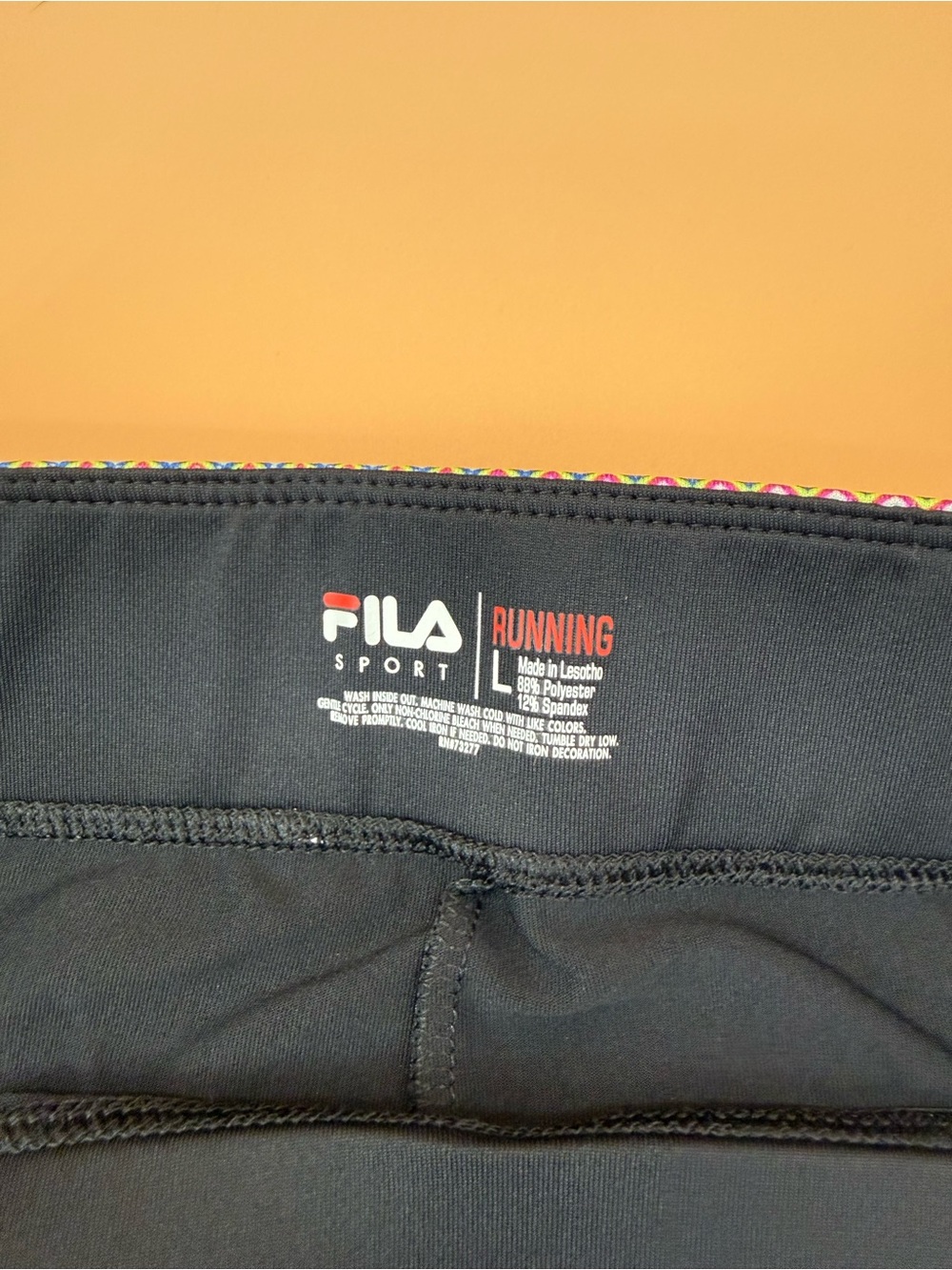 FILA Sport Y2K Capri Running Leggings Navy Blue Colorblock Size L - Picture 5 of 8